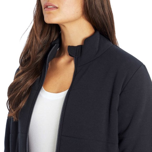 Three Dots Women Quilted Jacket --Black - Picture 3 of 8